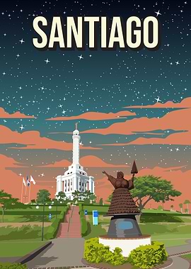 Santiago, Dominican Republic Pixel Art