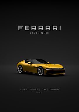 Front Ferrari 12Cilindri Yellow Specs
