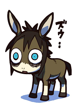 Cartoon Donkey with Wide Eyes