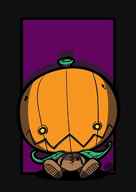 Cartoon Pumpkin Doll Illustration