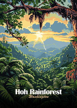 Hoh Rainforest Washington Landscape Art