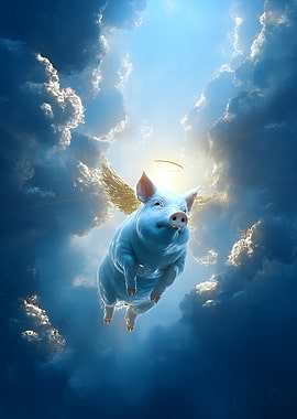 Flying Pig Angel in the Sky