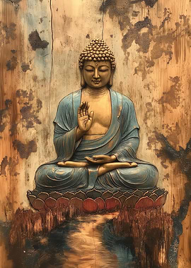 Buddha Statue on Lotus Flower