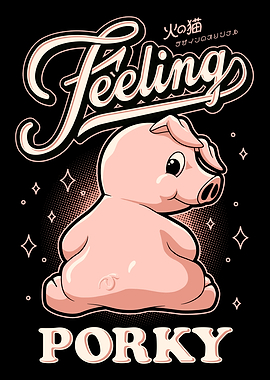 Porky Feelings Cartoon Illustration