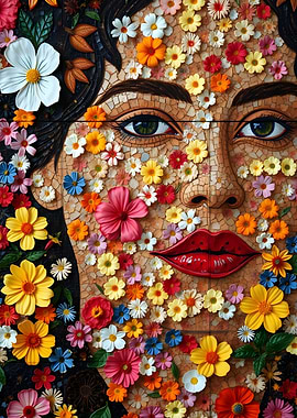 Floral Face Mosaic