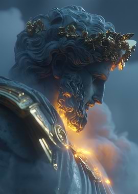 Statue of a God with Golden Details