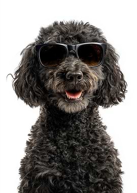 Cool Barbet dog with Sunglasses