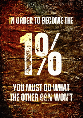 Motivational 1% Success Quote Poster