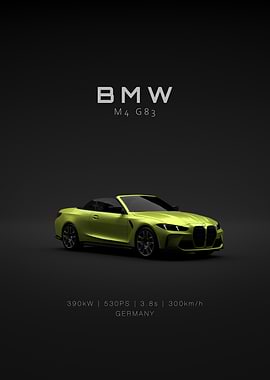 Front BMW M4 2025 G83 Yellow Specs