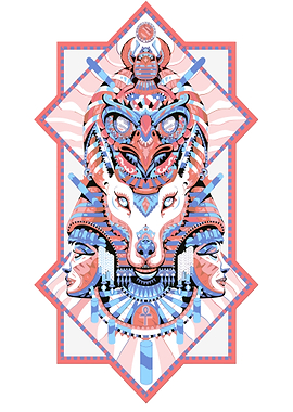 Egyptian Deities Abstract Illustration