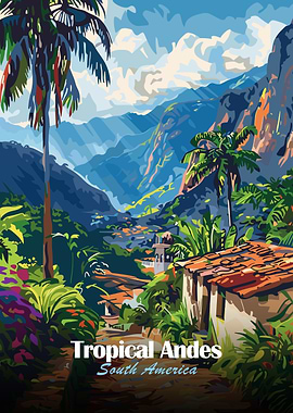 Tropical Andes South America Illustration