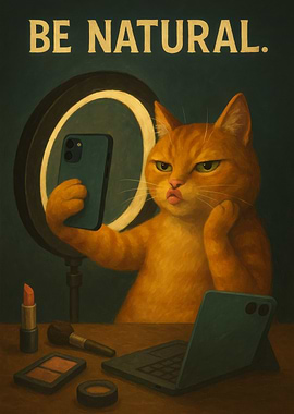 Cat Taking Selfie with Ring Light