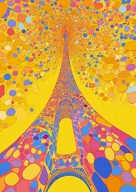 Eiffel Tower Abstract Pop Art