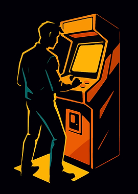 Retro Arcade Game Silhouette