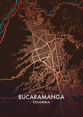 Bucaramanga, Colombia City Map