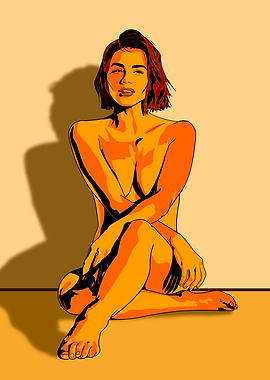 Woman Portrait in Orange Tones