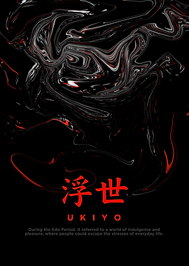 Ukiyo - Japanese Word Art