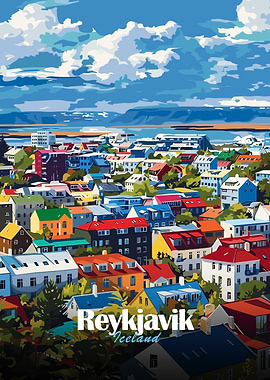 Reykjavik, Iceland Cityscape Art