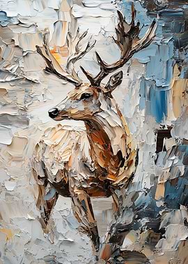 Abstract Deer Painting