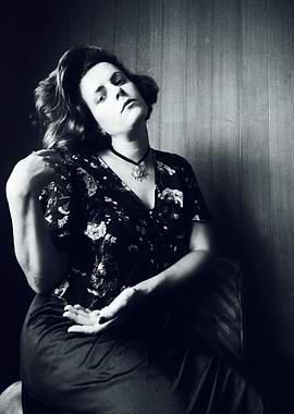 Monochrome Portrait of Woman with Necklace