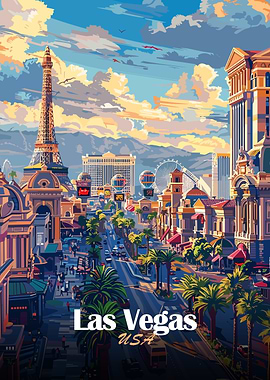 Las Vegas cityscape illustration