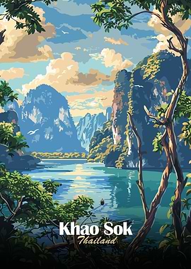 Khao Sok Thailand Landscape Painting