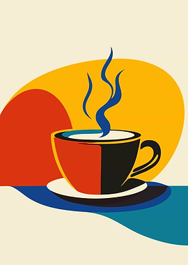 Minimalist Coffee Cup Illustration Art