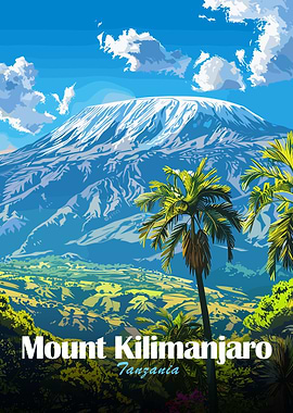 Mount Kilimanjaro Tanzania Travel Poster