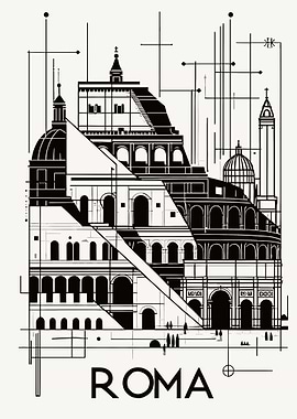 Roma Architectural Illustration