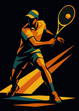 Tennis Player Graphic Art