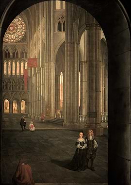 Interior of a Gothic Cathedral Painting