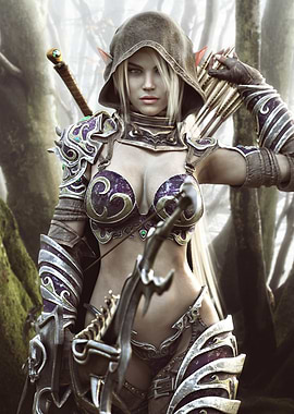 Fantasy Elf Archer in Forest