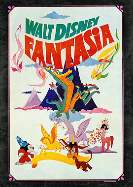 Walt Disney Colorful Icons of Fantasia Poster
