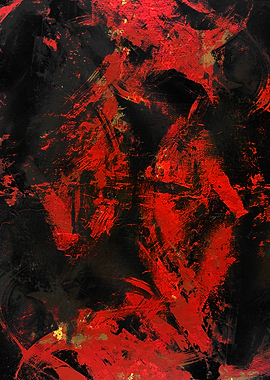 Abstract Red and Black Painting