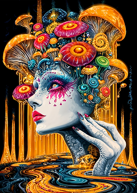 Mushroom Queen Fantasy Portrait