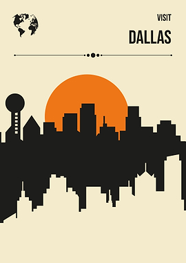 Visit Dallas Travel Poster
