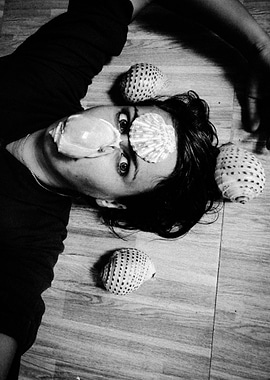 Seashell Portrait in Black and White