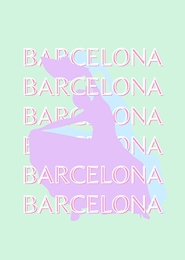 Barcelona Flamenco Dancer Pastel Art