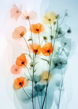 Translucent Orange and Yellow Poppies
