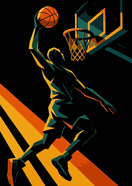 Basketball Player Dunking Art
