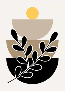 Minimalist Geometric Plant Art