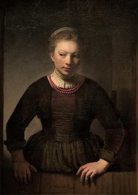 Girl at a Window Painting