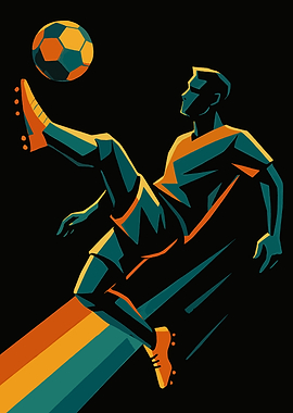 Soccer Player Kicking Ball Illustration