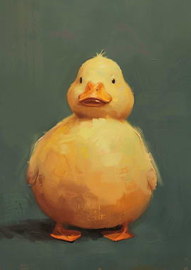 Chubby Yellow Duckling Painting