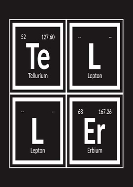 Teller Periodic Table Elements Black White