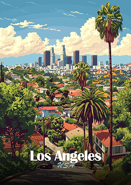 Los Angeles Cityscape Illustration