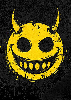 Devil Smiley Face Sarcastic Satire Meme Halloween