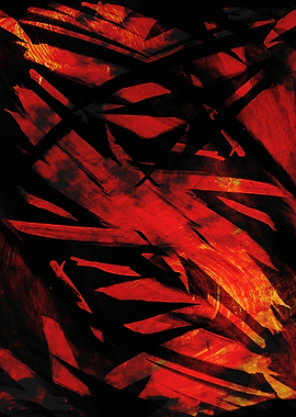 Abstract Red and Black Brushstrokes