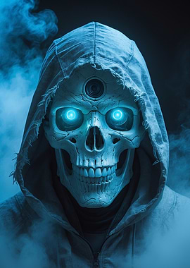 Cyberpunk Skull with Hoodie