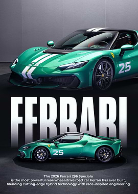 Green Ferrari 296 Speciale